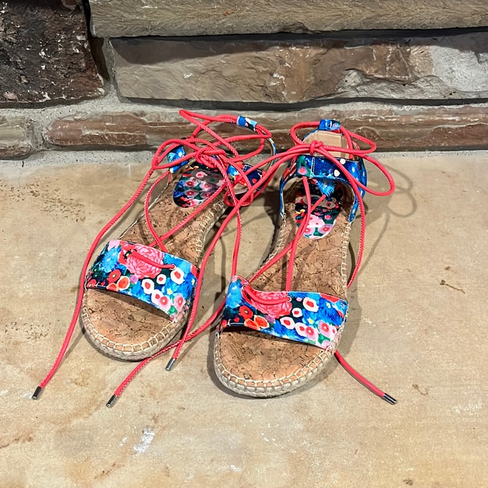 Gianni Bini Floral Espadrille Gladiator Sandals